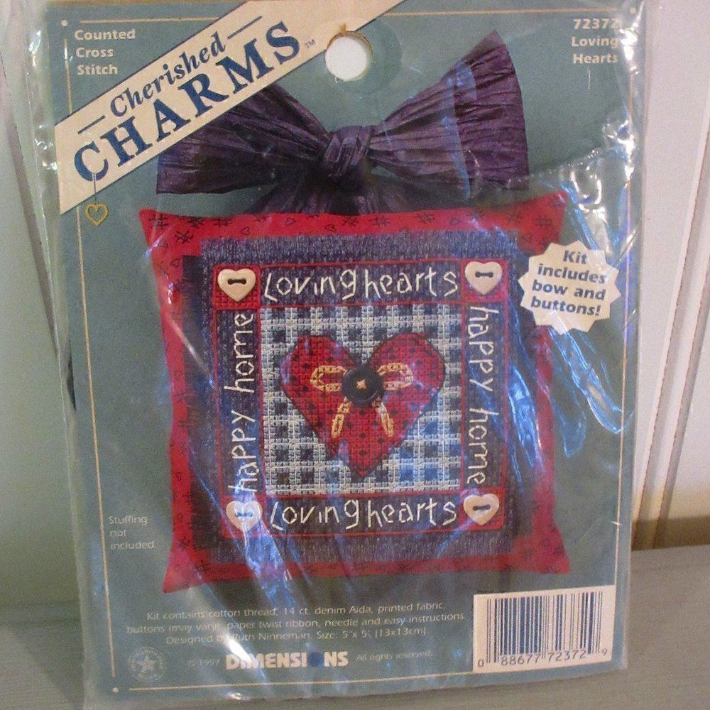 Dimensions Cherished Charms Counted Cross stitch kit #72372 Loving Hearts new